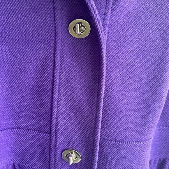 Lane Bryant 26 28 Royal Purple Women's Pea Coat Silver Toggle Buttons Heavy - Picture 5 of 8
